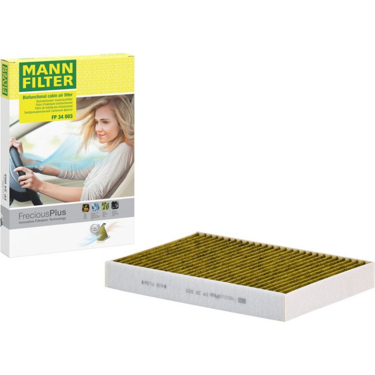 MANN-FILTER FP 34 003 Innenraumfilter FreciousPlus Aktivkohlefilter mit Polyphenol, antibakteriell, Feinstaubfilter (PM 2.5) MANN-FILTER FP 34 003 Innenraumfilter FreciousPlus Aktivkohlefilter mit Polyphenol, antibakteriell, Feinstaubfilter (PM 2.5)