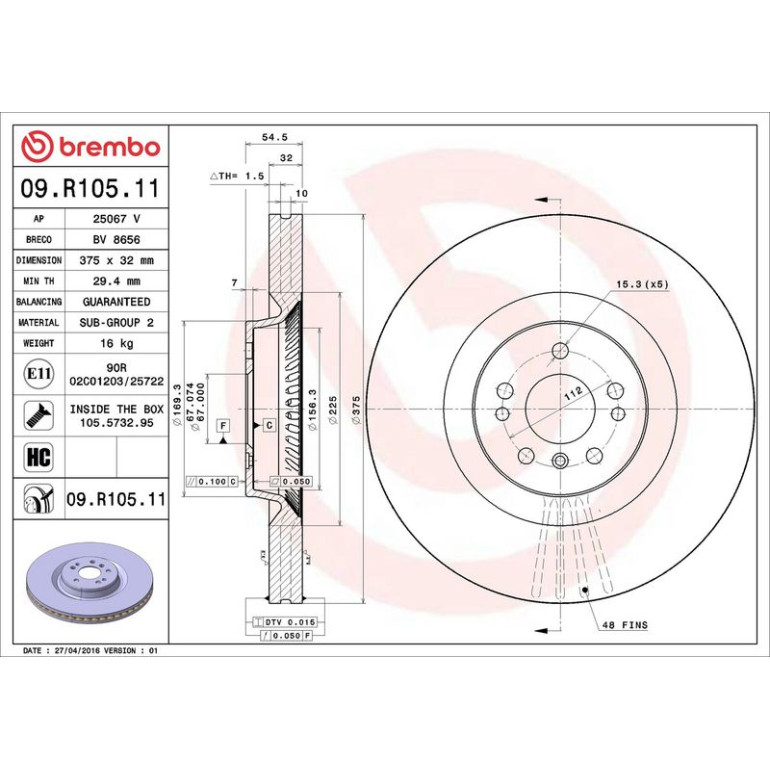 Bremsscheibe 09.R105.11