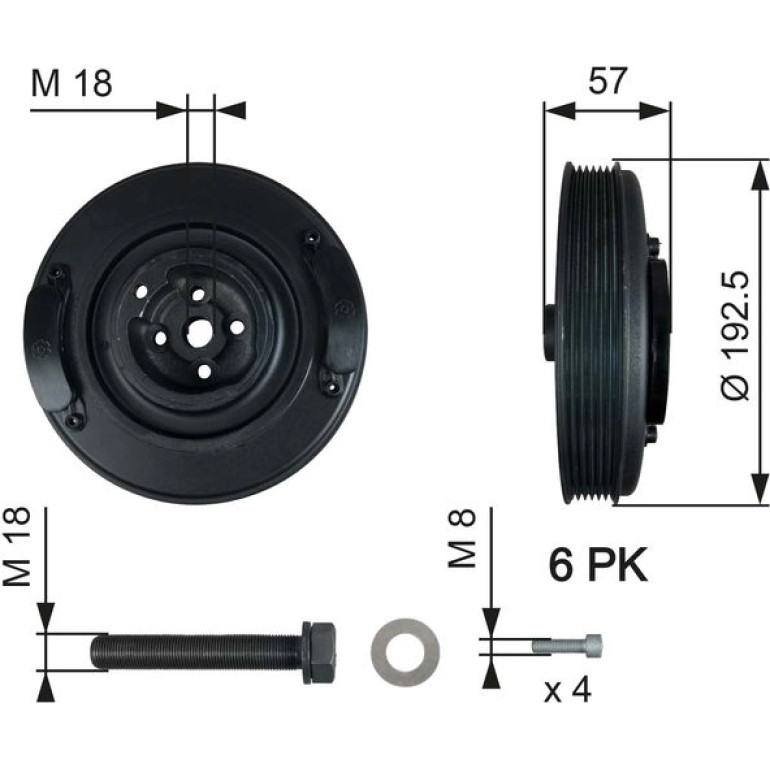 Riemenscheibe, Kurbelwelle TVD1033A Riemenscheibe, Kurbelwelle TVD1033A