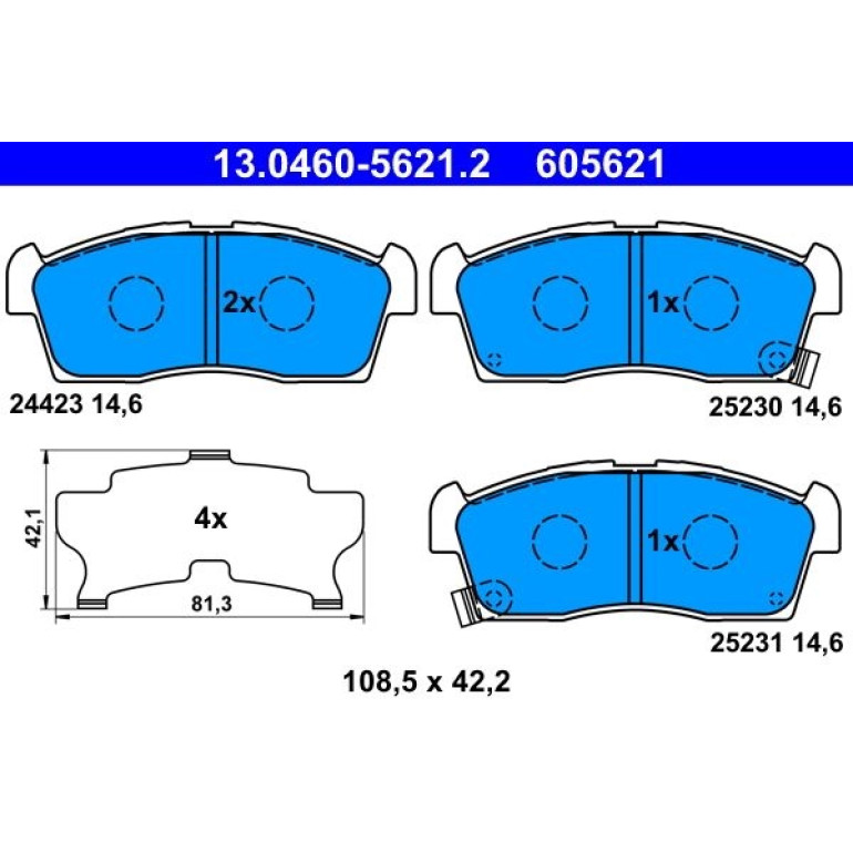 Bremsbelagsatz, Scheibenbremse 13.0460-5621.2 Bremsbelagsatz, Scheibenbremse 13.0460-5621.2