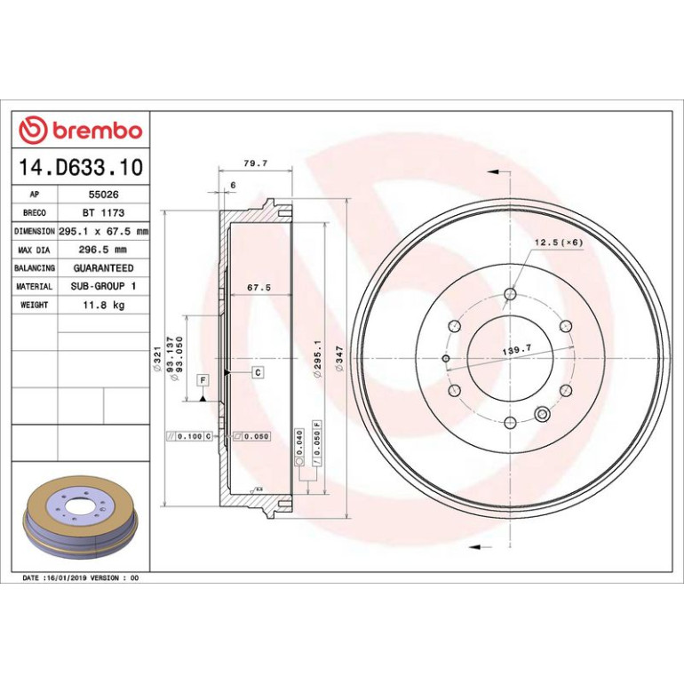 Bremstrommel 14.D633.10 Bremstrommel 14.D633.10