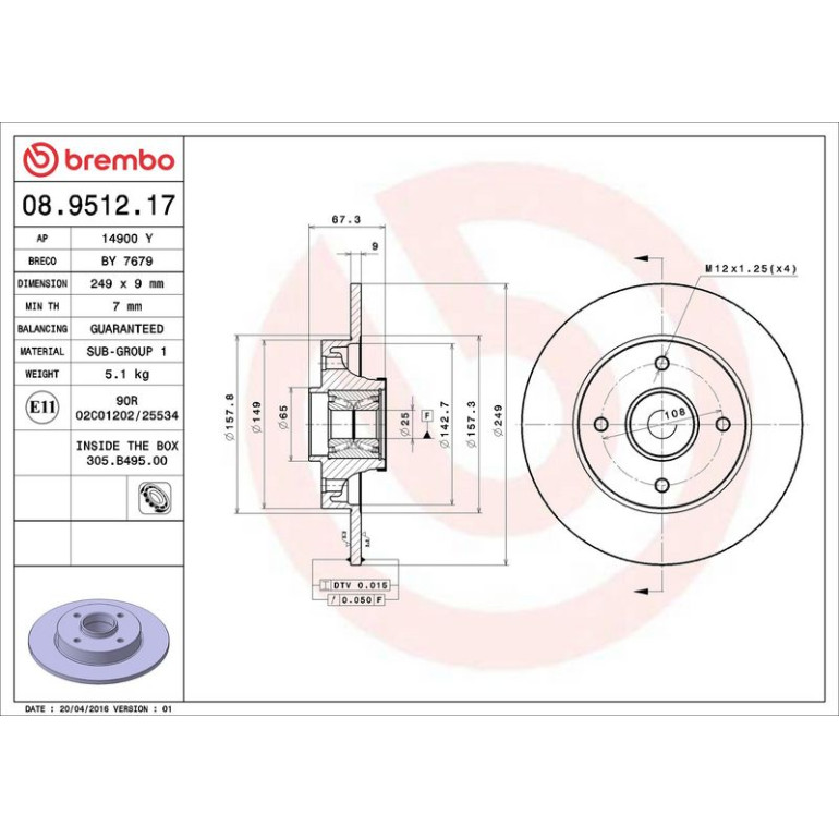 Bremsscheibe 08.9512.17