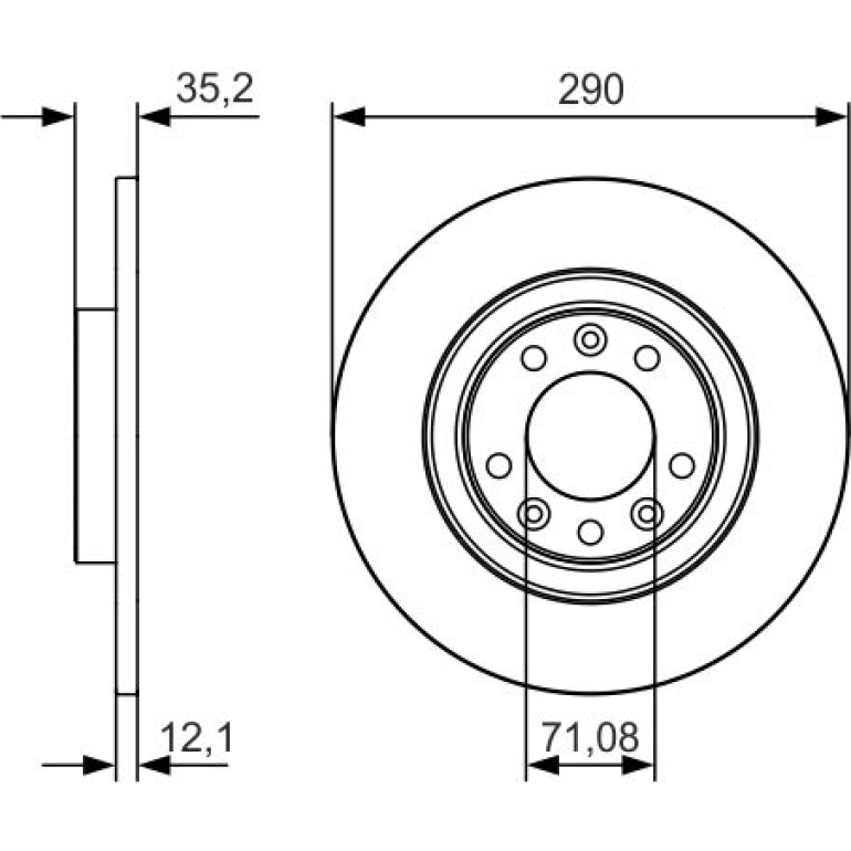BOSCH 0 986 479 C25 Bremsscheibe 290x12mm, 5x108, voll, beschichtet, hochgekohlt BOSCH 0 986 479 C25 Bremsscheibe 290x12mm, 5x108, voll, beschichtet, hochgekohlt