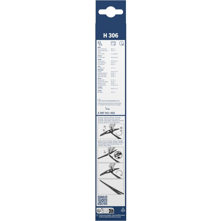 BOSCH H 306 Scheibenwischer Rear 3 397 011 432