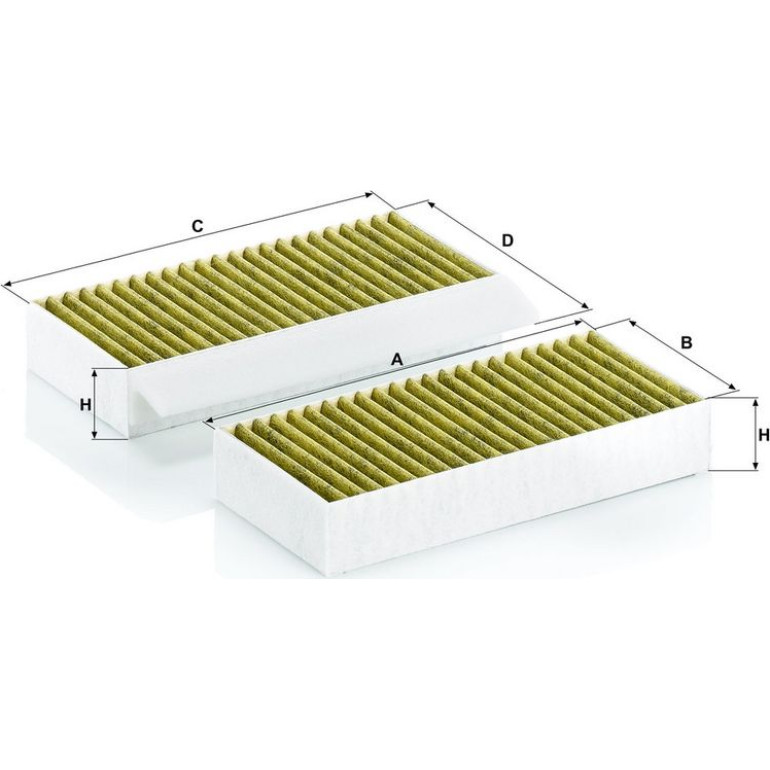 MANN-FILTER FP 26 028-2 Innenraumfilter FreciousPlus Aktivkohlefilter mit Polyphenol, antibakteriell, Feinstaubfilter (PM 2.5)
