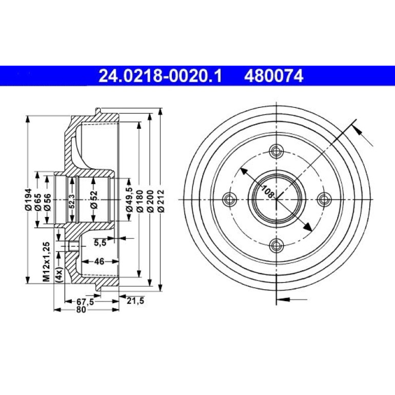 Bremstrommel 24.0218-0020.1