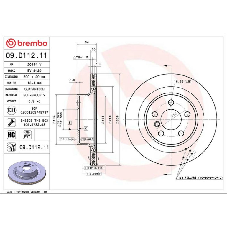 Bremsscheibe 09.D112.11
