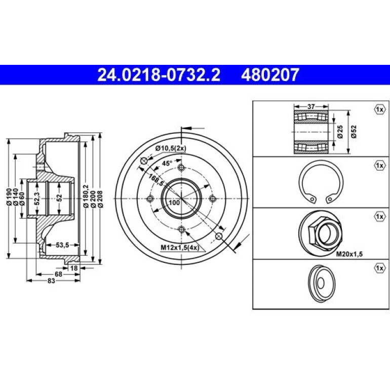 Bremstrommel 24.0218-0732.2