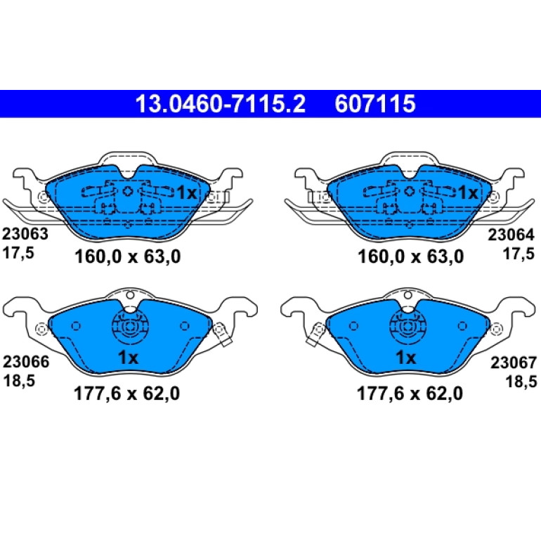 ATE 24.0124-0152.1 Bremsscheibe Ø256 + BELÄGE 13.0460-7115.2 VORNE FÜR OPEL ASTRA G