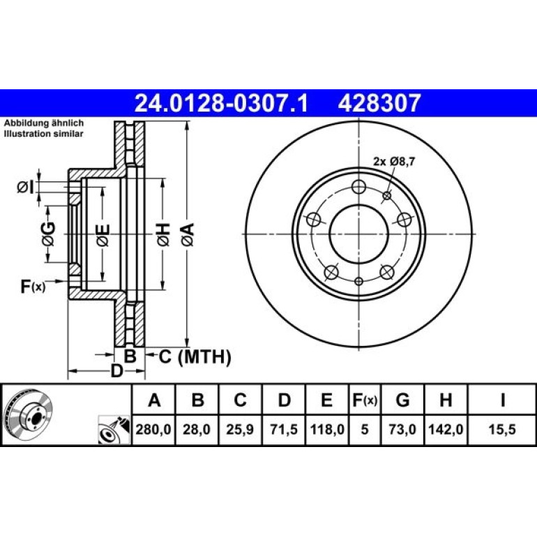 Bremsscheibe 24.0128-0307.1