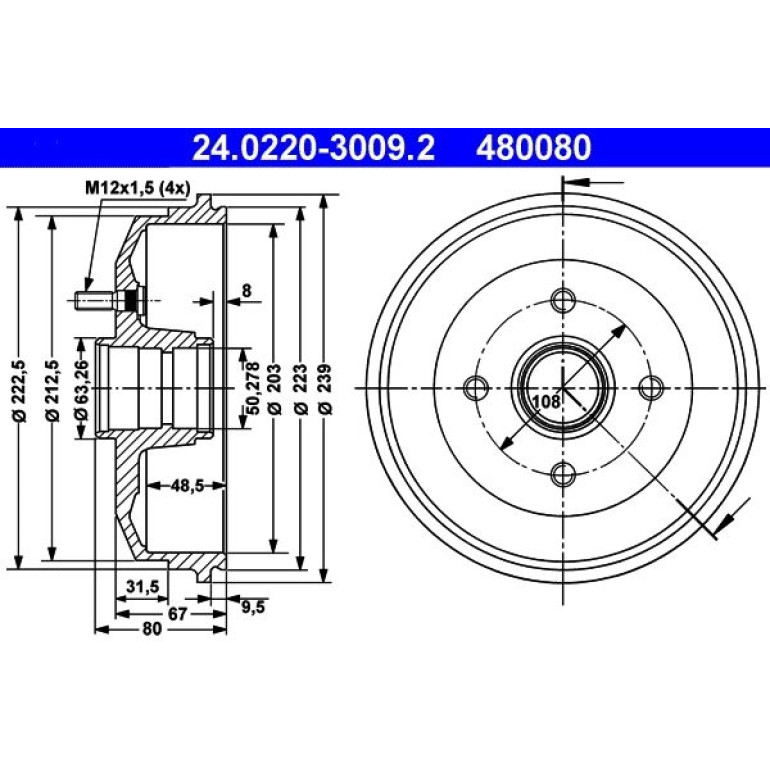 Bremstrommel 24.0220-3009.2