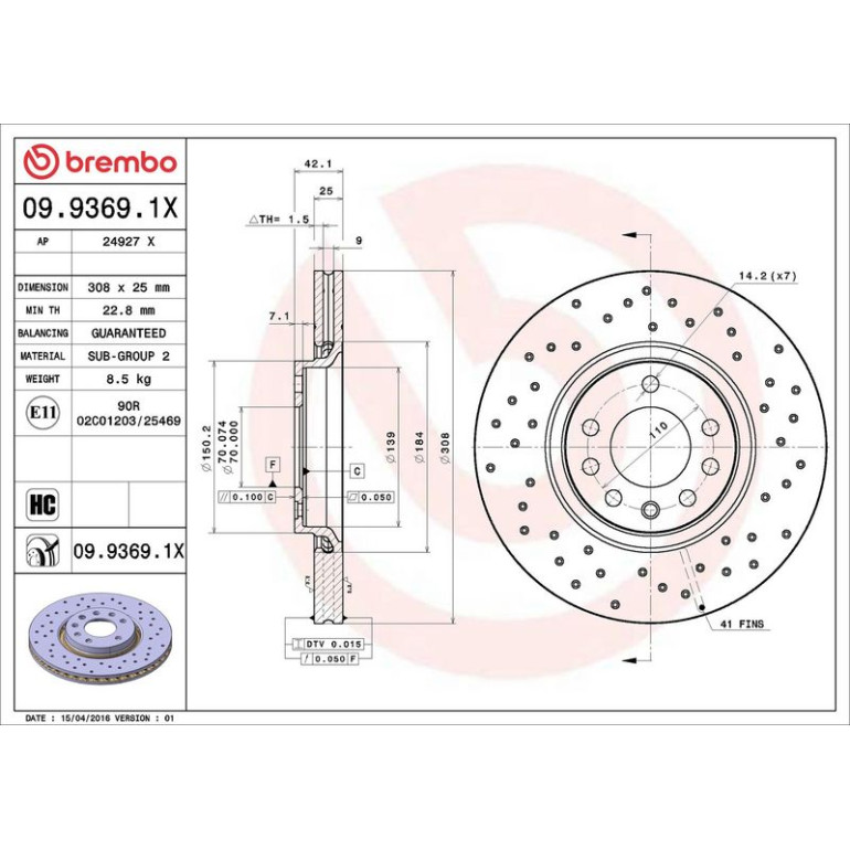 Bremsscheibe 09.9369.1X Bremsscheibe 09.9369.1X