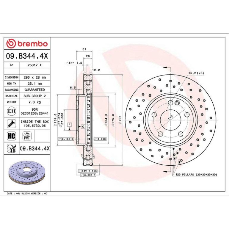 Bremsscheibe 09.B344.4X Bremsscheibe 09.B344.4X