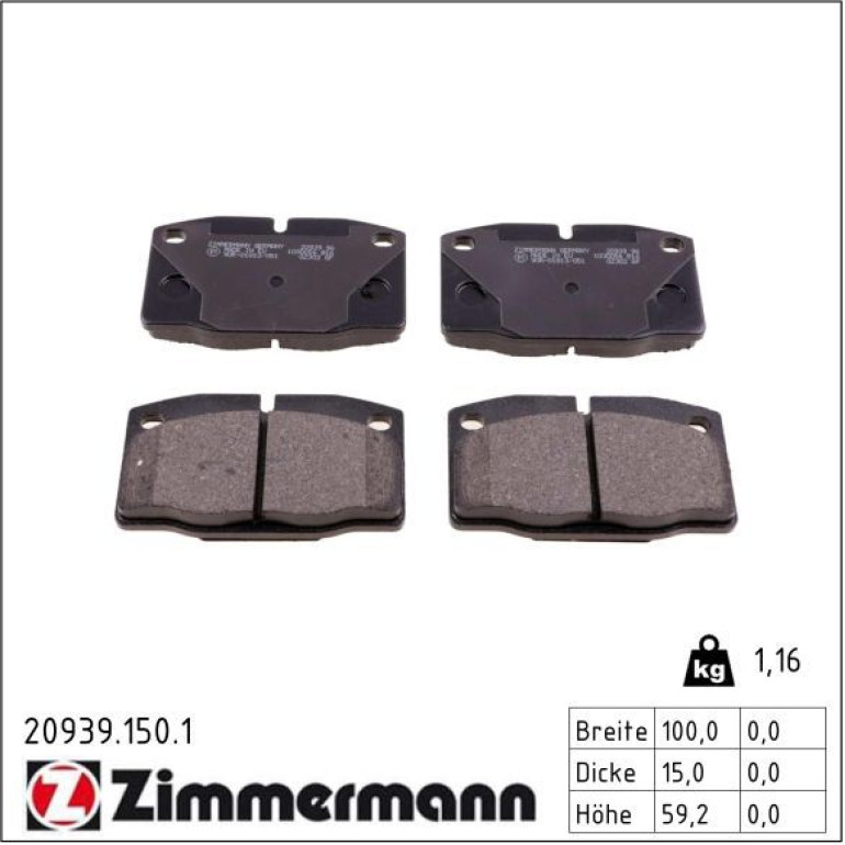 Bremsbelagsatz, Scheibenbremse 20939.150.1 Bremsbelagsatz, Scheibenbremse 20939.150.1