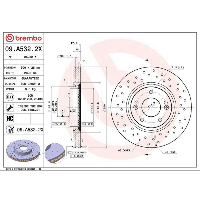 Bremsscheibe 09.A532.2X Bremsscheibe 09.A532.2X