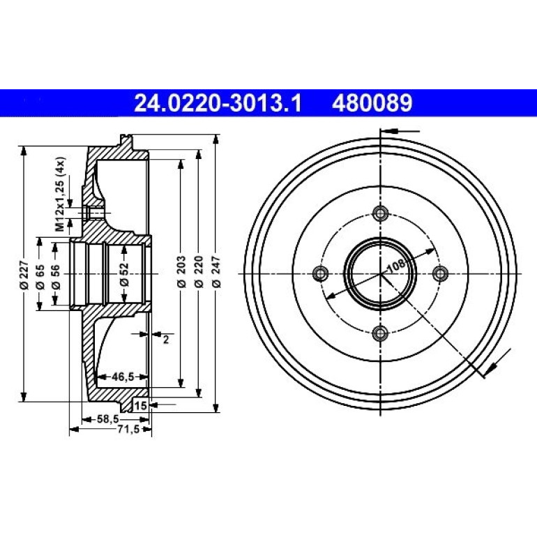 Bremstrommel 24.0220-3013.1