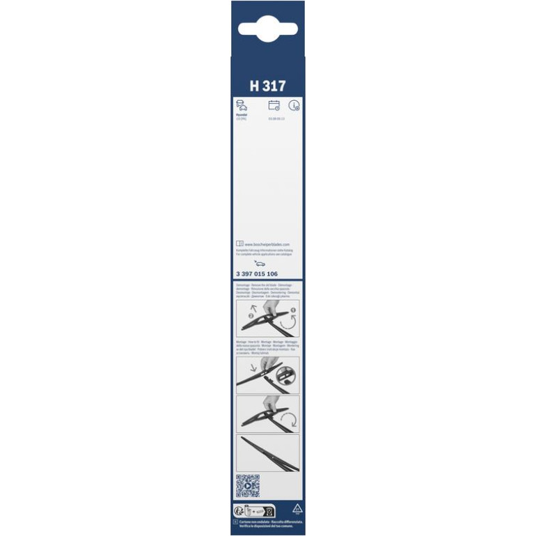 BOSCH H 317 Scheibenwischer Rear 3 397 015 106 BOSCH H 317 Scheibenwischer Rear 3 397 015 106