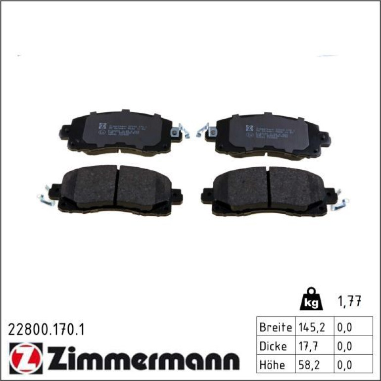 Bremsbelagsatz, Scheibenbremse 22800.170.1 Bremsbelagsatz, Scheibenbremse 22800.170.1