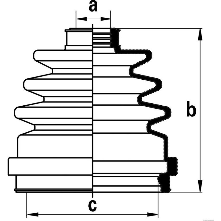 Faltenbalgsatz, Antriebswelle J2861014