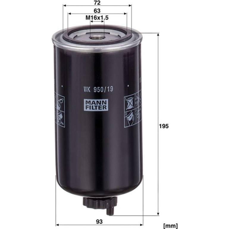 Kraftstofffilter WK 950/19 Kraftstofffilter WK 950/19