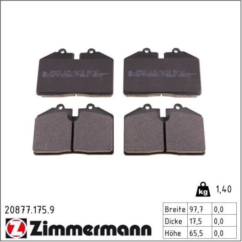 Bremsbelagsatz, Scheibenbremse 20877.175.9 Bremsbelagsatz, Scheibenbremse 20877.175.9