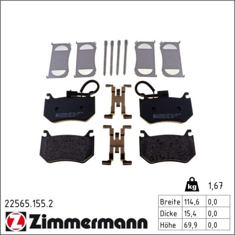Bremsbelagsatz, Scheibenbremse 22565.155.2 Bremsbelagsatz, Scheibenbremse 22565.155.2