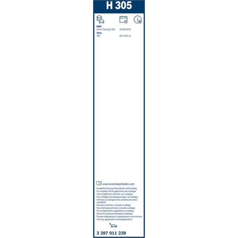 BOSCH H 305 Scheibenwischer Rear 3 397 011 239 BOSCH H 305 Scheibenwischer Rear 3 397 011 239