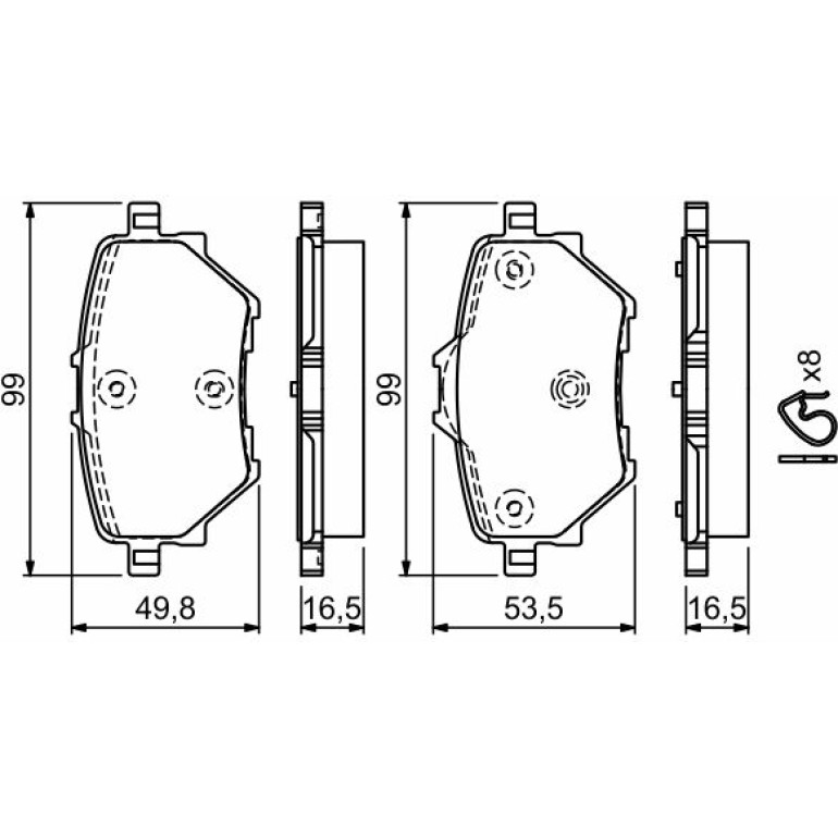 Bremsbelagsatz, Scheibenbremse 0 986 494 716 Bremsbelagsatz, Scheibenbremse 0 986 494 716
