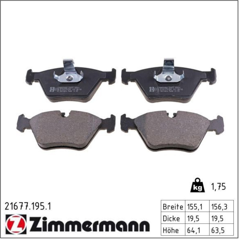 Bremsbelagsatz, Scheibenbremse 21677.195.1 Bremsbelagsatz, Scheibenbremse 21677.195.1