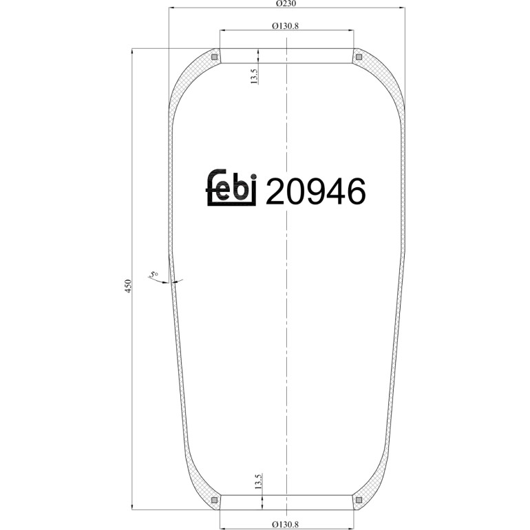 FEBI BILSTEIN 20946 Federbalg, Luftfederung FEBI BILSTEIN 20946 Federbalg, Luftfederung