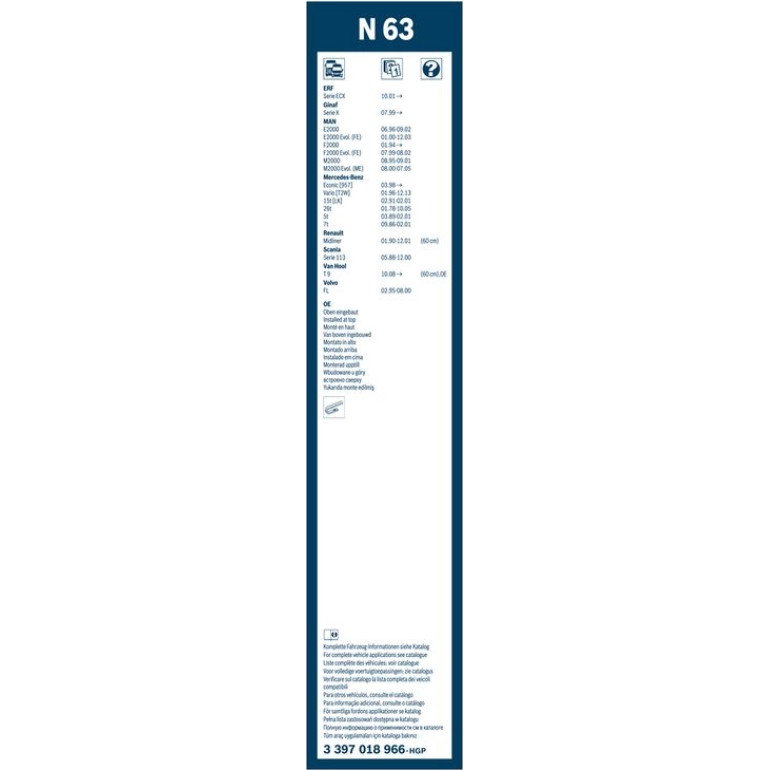 BOSCH N 63 Scheibenwischer Twin 3 397 018 966