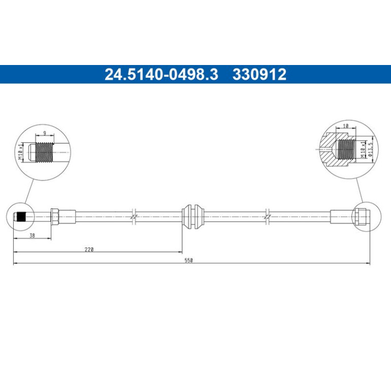 Bremsschlauch 24.5140-0498.3 Bremsschlauch 24.5140-0498.3