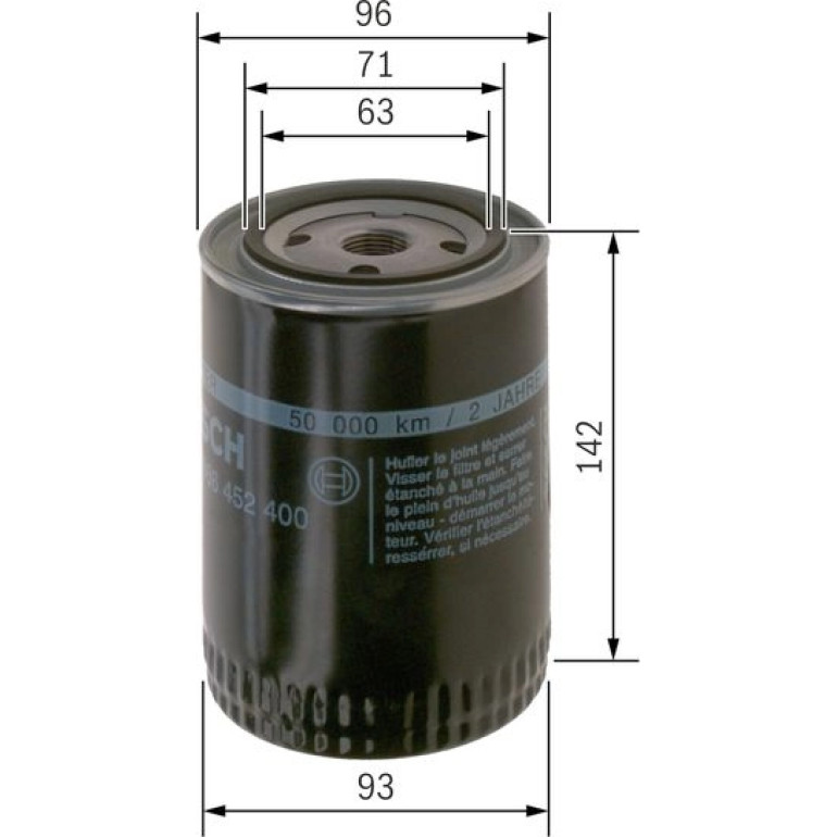 BOSCH 0 986 452 400 Ölfilter BOSCH 0 986 452 400 Ölfilter