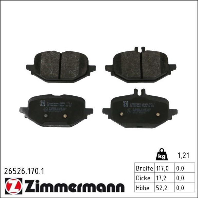 Bremsbelagsatz, Scheibenbremse 26526.170.1 Bremsbelagsatz, Scheibenbremse 26526.170.1