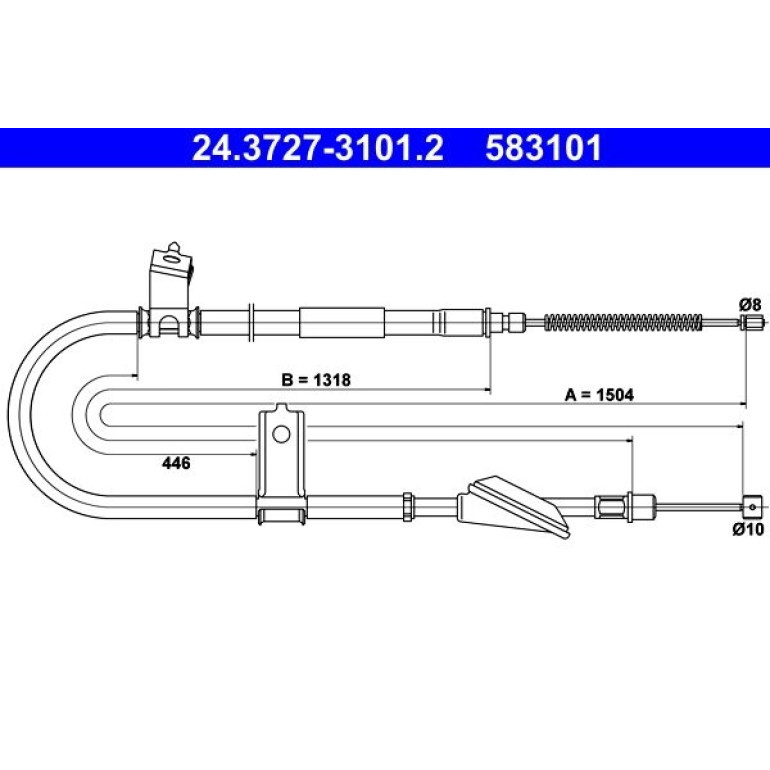Seilzug, Feststellbremse 24.3727-3101.2 Seilzug, Feststellbremse 24.3727-3101.2