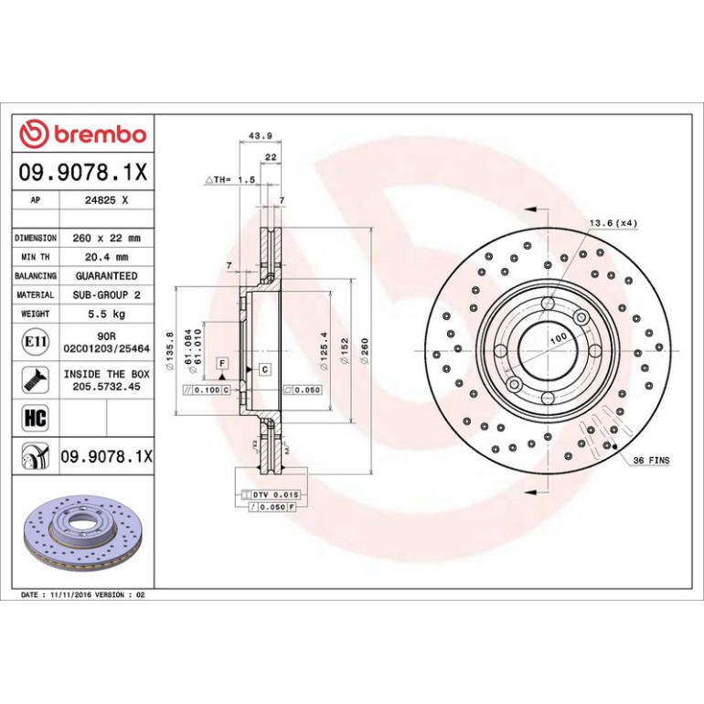 Bremsscheibe 09.9078.1X Bremsscheibe 09.9078.1X