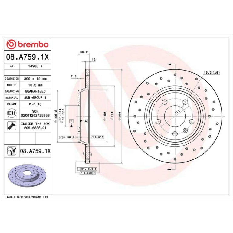Bremsscheibe 08.A759.1X Bremsscheibe 08.A759.1X