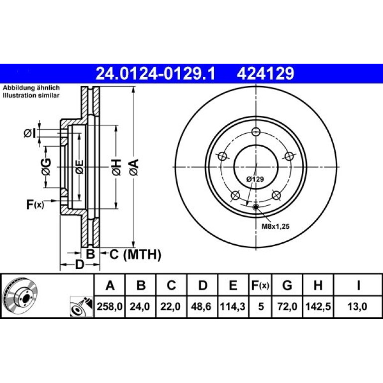 Bremsscheibe 24.0124-0129.1