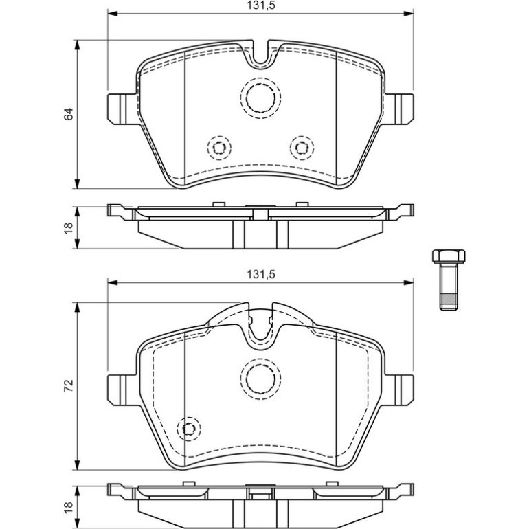 Bremsbelagsatz, Scheibenbremse 0 986 494 168 Bremsbelagsatz, Scheibenbremse 0 986 494 168