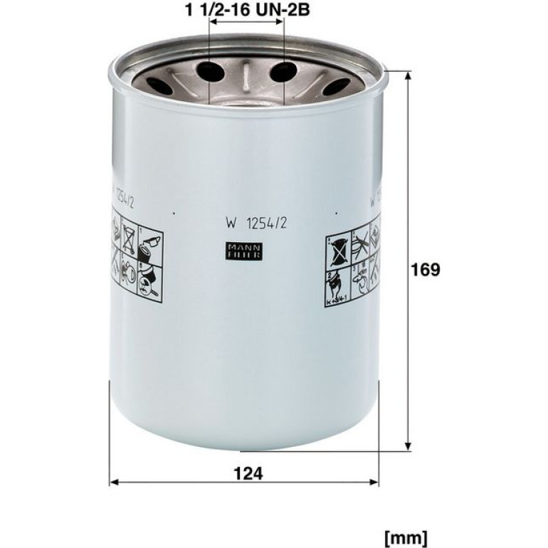 Filter, Arbeitshydraulik W 1254/2 X Filter, Arbeitshydraulik W 1254/2 X