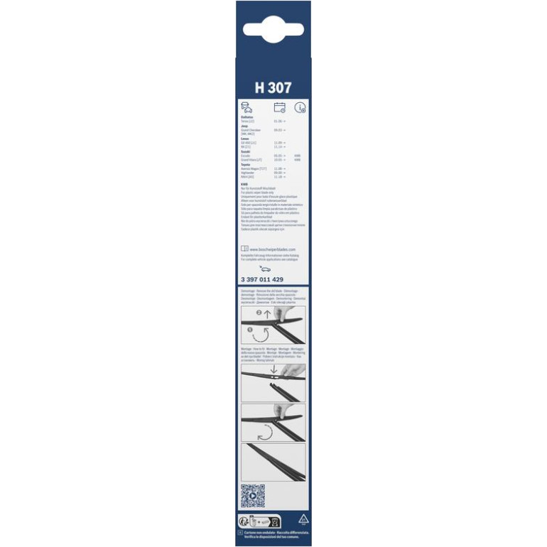 BOSCH H 307 Scheibenwischer Rear 3 397 011 429