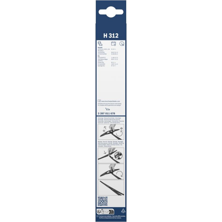 BOSCH H 312 Scheibenwischer Rear 3 397 011 678