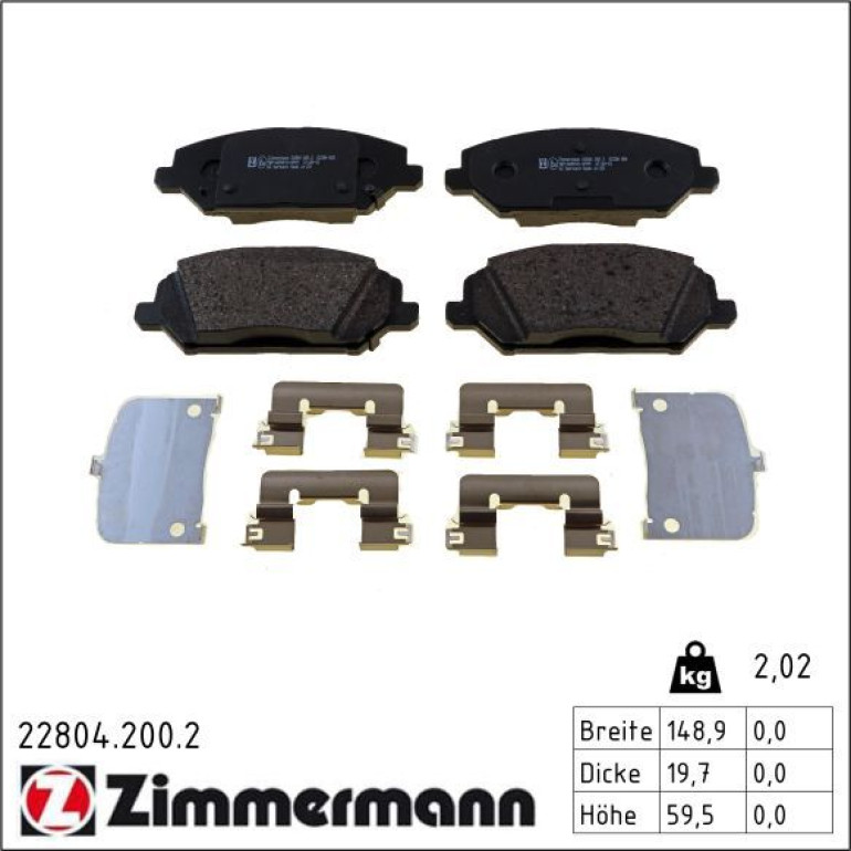 Bremsbelagsatz, Scheibenbremse 22804.200.2 Bremsbelagsatz, Scheibenbremse 22804.200.2