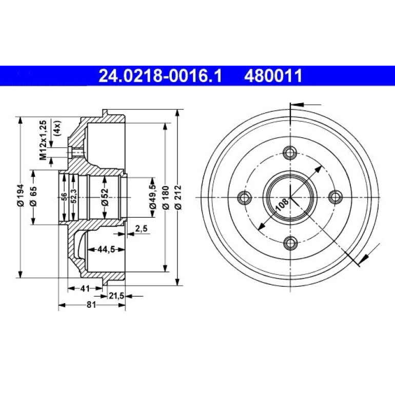 Bremstrommel 24.0218-0016.1