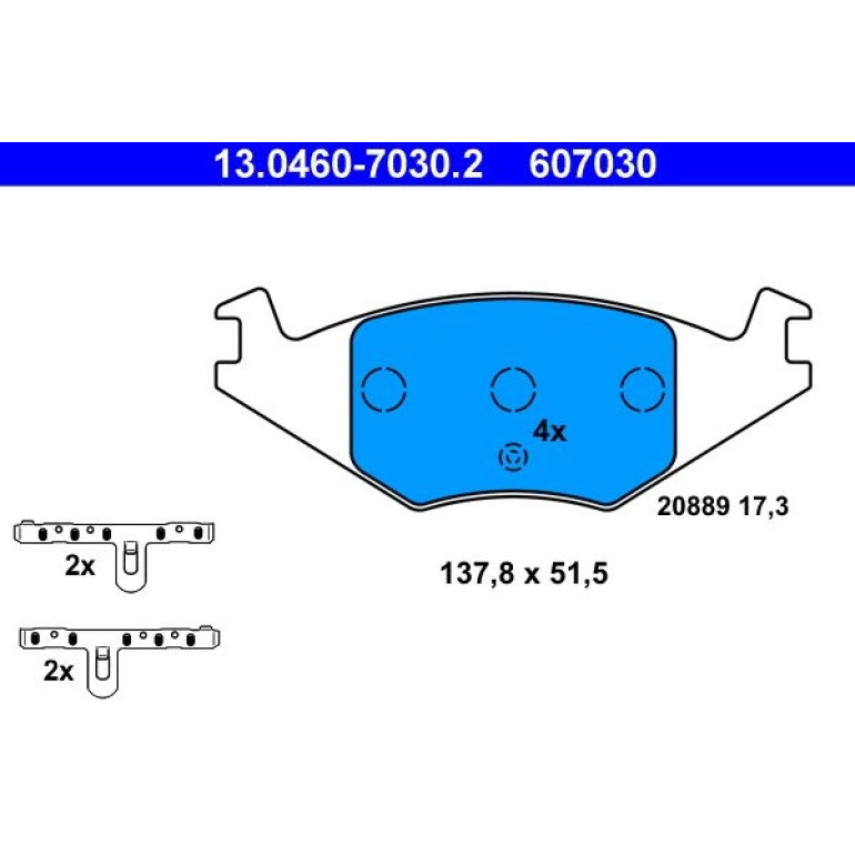 Bremsbelagsatz, Scheibenbremse 13.0460-7030.2 Bremsbelagsatz, Scheibenbremse 13.0460-7030.2