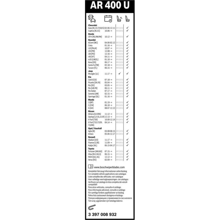 BOSCH AR 400 U Scheibenwischer Aerotwin Retro 3 397 008 932 BOSCH AR 400 U Scheibenwischer Aerotwin Retro 3 397 008 932