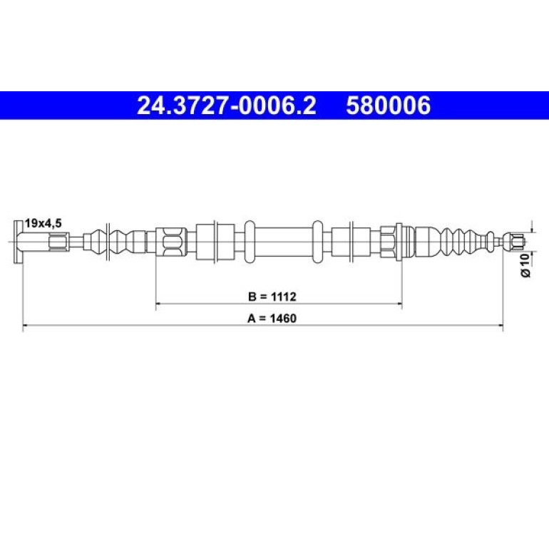 Seilzug, Feststellbremse 24.3727-0006.2 Seilzug, Feststellbremse 24.3727-0006.2
