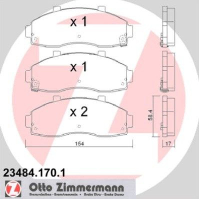 Bremsbelagsatz, Scheibenbremse 23484.170.1 Bremsbelagsatz, Scheibenbremse 23484.170.1