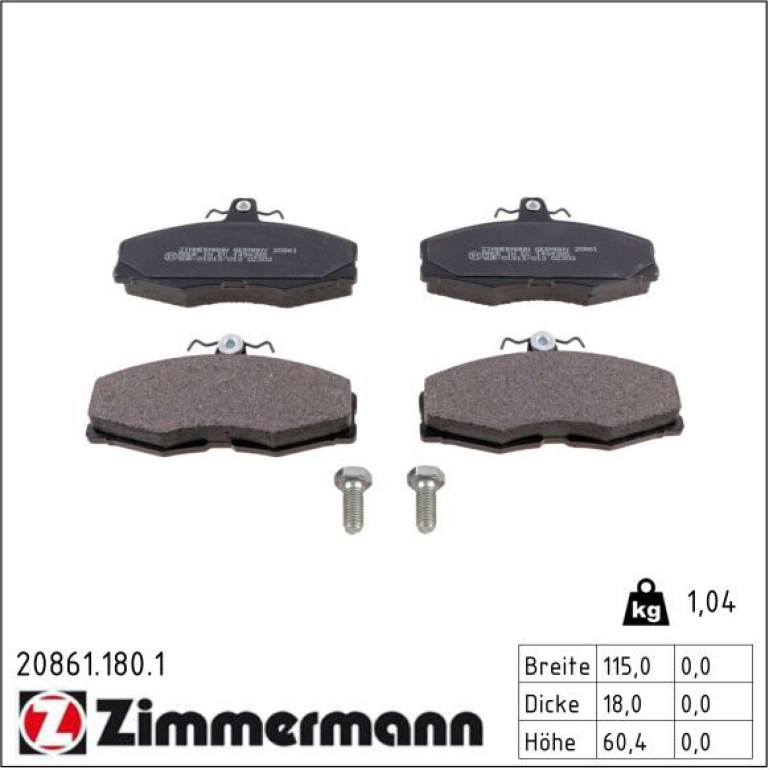 Bremsbelagsatz, Scheibenbremse 20861.180.1 Bremsbelagsatz, Scheibenbremse 20861.180.1