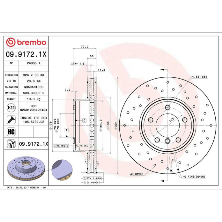Bremsscheibe 09.9172.1X